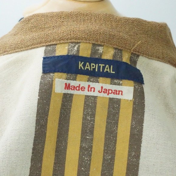Kapital Brown Textured Linen Blend Sz 1 Made in Japan RARE - Picture 6 of 8